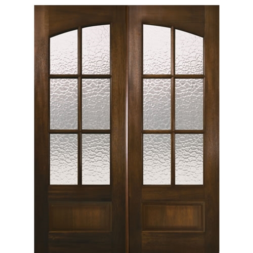 GlassCraft Arch Top Double Continental Collection 1 Lite Glass Pre-Hung  6'0 x 8'0 ThermaPlus Continental