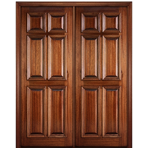 6 Panel Raised Red Oak Traditional Stain Grade Solid Core Interior Doors -  Slabs
