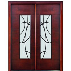 DSA Doors Milan San Donato E-04 Mahogany Contemporary Entry Door with ...