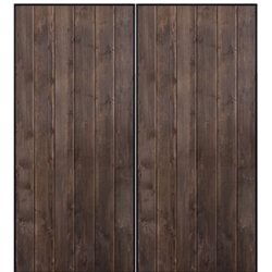 GlassCraft, Model: Vertical Iron Plank Barn Door-2