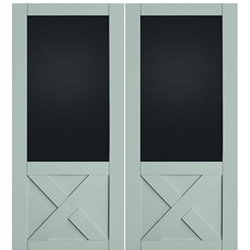 GlassCraft, Model: MDF 3/4 Panel Blackboard with Crossbuck Barn Door-2