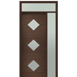 DSA Doors, Model: Flores 3-Lite-Diamond 8/0 E-01-1SL-T