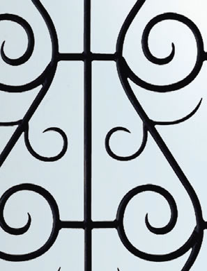 Detail photo of St. Charles wrought iron grille